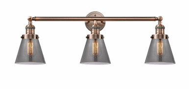 Cone 3 Light Bath Vanity 11 Inch Tall and 30 Inch Wide by Innovations - 205-AC-G63