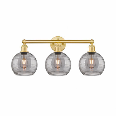 Athens Deco Swirl 3 Light Bath Vanity 12.13 X 26 Inch Wide by Innovations - 616-3W-SG-G1213-8SM