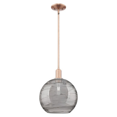Athens Deco Swirl 1 Light Stem Hung Mini Pendant 14 X 12 by Innovations - 716-1S-AC-G1213-12SM