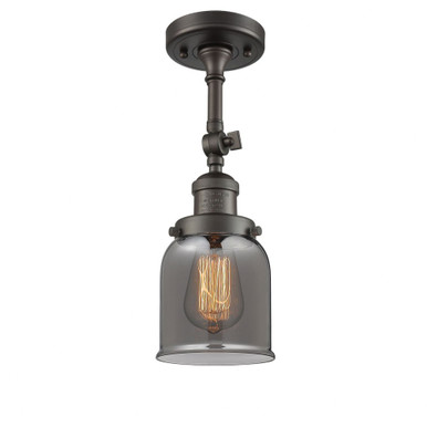 Bell 1 Light Adjustable Semi Flush Mount 14.5 X 5 Inch Wide by Innovations - 201F-OB-G53
