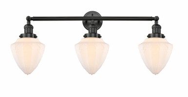 Bullet 3 Light Bath Vanity 15 Inch Tall and 33.75 Inch Wide by Innovations - 205-BK-G661-7