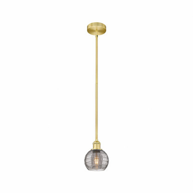 Athens Deco Swirl 1 Light Stem Mini Pendant 7.63 X 5.88 by Innovations - 616-1S-SG-G1213-6SM
