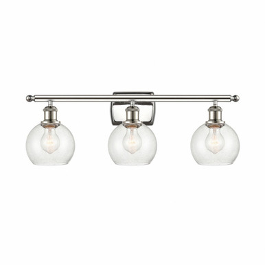 Athens 3 Light Bath Vanity 8.88 Inch Tall X 25.88 Inch Wide by Innovations - 516-3W-PN-G124-6
