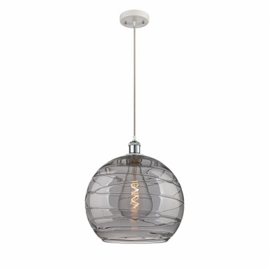Athens Deco Swirl 1 Light Cord Hung Mini Pendant 15.13X13.75 by Innovations - 516-1P-WPC-G1213-14SM