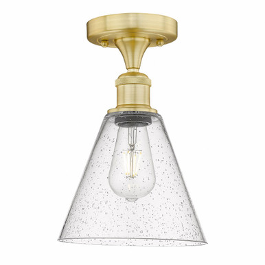 Berkshire Glass 1 Light Semi Flush Mount 12 InchX8 Inch Wide by Innovations - 616-1F-SG-GBC-84