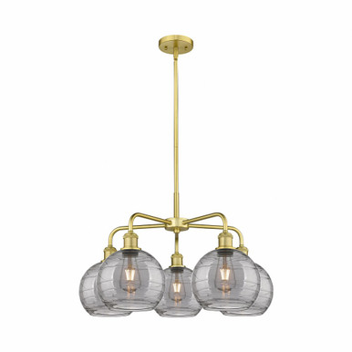 Athens Deco Swirl 5 Light Medium Chandelier by Innovations 516-5CR-G1213-8 - 516-5CR-SG-G1213-8SM