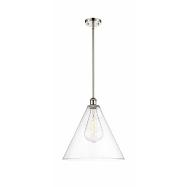 Berkshire Glass 1 Light Pendant 17 Inch Tall X 16 Inch Wide by Innovations - 516-1S-PN-GBC-162