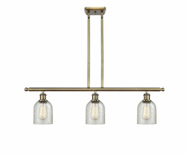 Caledonia 3 Light Stem Hung Island 9.5 Inch and 36 Inch Wide by Innovations - 516-3I-AB-G259