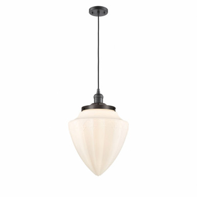 Bullet 1 Light Cord Hung Mini Pendant 16.25X11.88 Inch Wide by Innovations - 201C-OB-G661-12