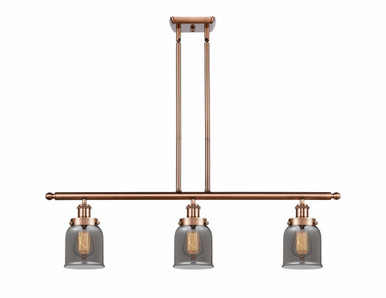 Bell 3 Light Stem hung Island 10 Inch Tall and 36 Inch Wide by Innovations - 916-3I-AC-G53