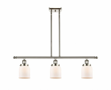 Bell 3 Light Stem hung Island 10 Inch Tall and 36 Inch Wide by Innovations - 916-3I-PN-G51