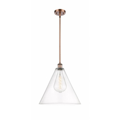 Berkshire Glass 1 Light Pendant 17 Inch Tall X 16 Inch Wide by Innovations - 516-1S-AC-GBC-162
