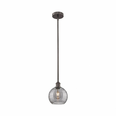 Athens Deco Swirl 1 Light Stem Mini Pendant 9.38 X 8 by Innovations - 616-1S-OB-G1213-8SM