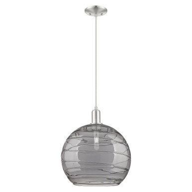 Athens Deco Swirl 1 Light Cord Hung Mini Pendant 15.95X13.75 by Innovations - 716-1P-SN-G1213-14SM