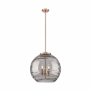 Athens Deco Swirl 3 Light Stem Hung Pendant 18.25 X 17.88 by Innovations - 221-3S-AC-G1213-18SM