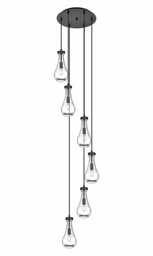 Owego 6 Light 5" Multi Pendant 85.5 Inch X 15.63 Inch Wide by Innovations - 116-451-1P-BK-G451-5CL