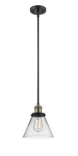 Cone 1 Light Stem Hung Mini Pendant 10 Inch and 8 Inch Wide by Innovations - 201S-BAB-G42