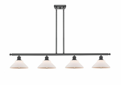 Orwell 4 Light Stem Hung Island 7.5 Inch Tall X 48 Inch Wide by Innovations - 516-4I-BK-G131