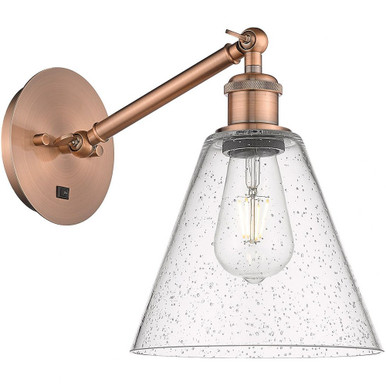 Athens 1 Light Industral Wall Sconce 12.38 Inch Wide by Innovations - 317-1W-AC-GBC-84