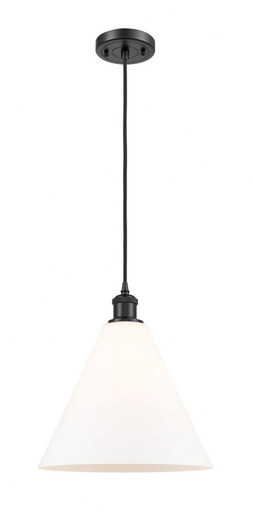 Berkshire Glass 1 Light Cord hung Mini Pendant 13 X 12 by Innovations - 516-1P-BK-GBC-121