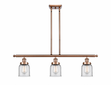Bell 3 Light Stem hung Island 10 Inch Tall and 36 Inch Wide by Innovations - 916-3I-AC-G52