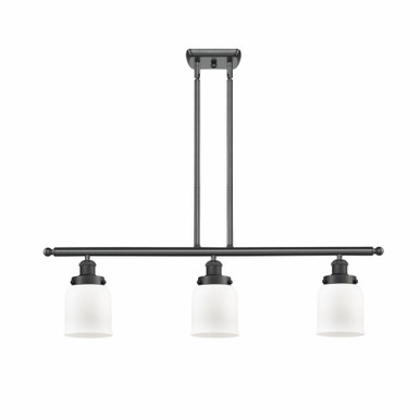 Bell 3 Light Stem hung Island 10 Inch Tall and 36 Inch Wide by Innovations - 916-3I-BK-G51