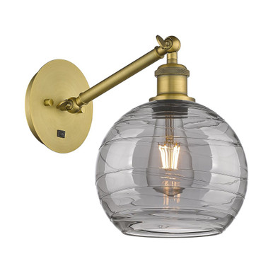 Athens 1 Light Industral Wall Sconce 12.38 Inch Tall by Innovations - 317-1W-BB-G1213-8SM