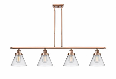 Cone 4 Light Stem Hung Island 10 Inch Tall and 48 Inch Wide by Innovations - 916-4I-AC-G42