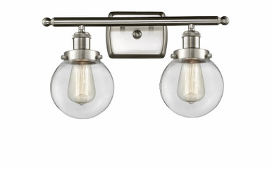 Beacon 2 Light Bath Vanity 11 Inch Tall and 16 Inch Wide by Innovations - 916-2W-SN-G202-6