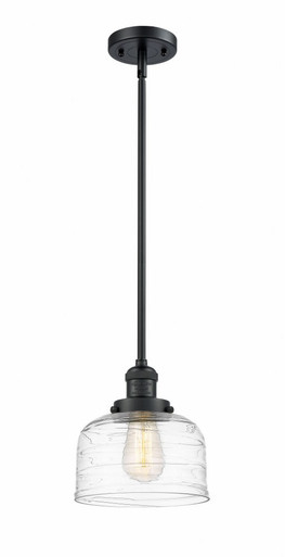 Bell 1 Light Stem Hung Mini Pendant 10 Inch and 8 Inch Wide by Innovations - 201S-BK-G713