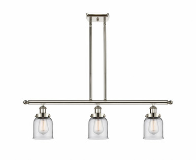 Bell 3 Light Stem hung Island 10 Inch Tall and 36 Inch Wide by Innovations - 916-3I-PN-G52