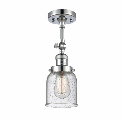 Bell 1 Light Adjustable Semi Flush Mount 14.5 X 5 Inch Wide by Innovations - 201F-PC-G54