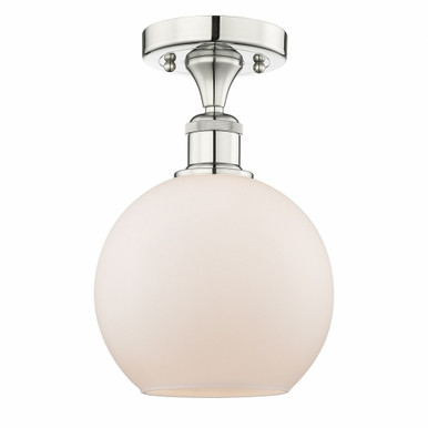 Athens 1 Light Semi Flush Mount 12 Inch Tall and 8 Inch Wide by Innovations - 616-1F-PN-G121-8