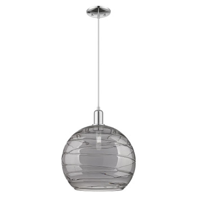 Athens Deco Swirl 1 Light Cord Hung Mini Pendant 15.95X13.75 by Innovations - 716-1P-PC-G1213-14SM