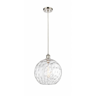 Athens Water Glass 1 Light Cord Hung Mini Pendant 13.5 X 12 by Innovations - 516-1P-PN-G1215-12