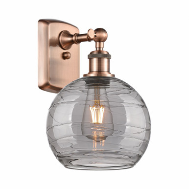 Athens Deco Swirl 1 Light Wall Sconce 13 Inch Tall by Innovations - 516-1W-AC-G1213-8SM