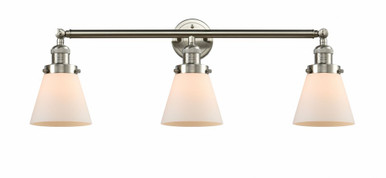 Cone 3 Light Bath Vanity 11 Inch Tall and 30 Inch Wide by Innovations - 205-SN-G61