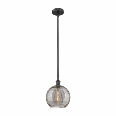 Athens Deco Swirl 1 Light Stem Mini Pendant 11.13 X 10 by Innovations - 616-1S-BK-G1213-10SM