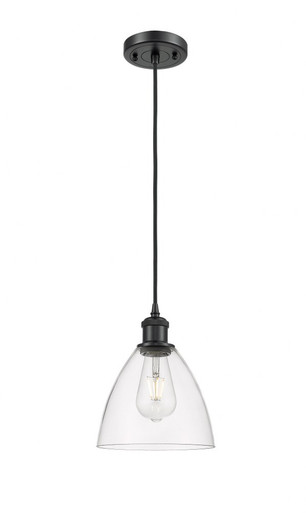 Bristol 1 Light Glass Cord hung Mini Pendant 9.5X7.5 Inch by Innovations - 516-1P-BK-GBD-752