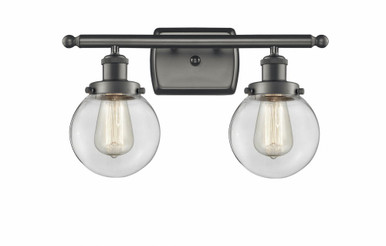 Beacon 2 Light Bath Vanity 11 Inch Tall and 16 Inch Wide by Innovations - 916-2W-OB-G202-6