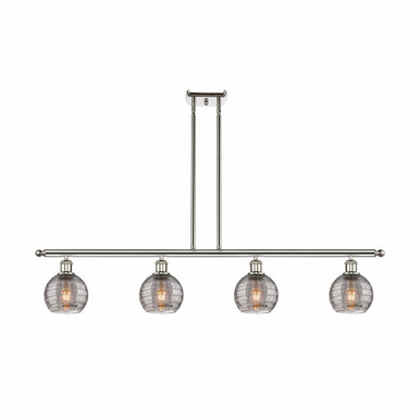 Athens Deco Swirl 4 Light Stem Hung Island 8.63 InchX48 Inch by Innovations - 516-4I-PN-G1213-6SM