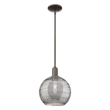 Athens Deco Swirl 1 Light Stem Hung Mini Pendant 12.25 X 10 by Innovations - 716-1S-OB-G1213-10SM