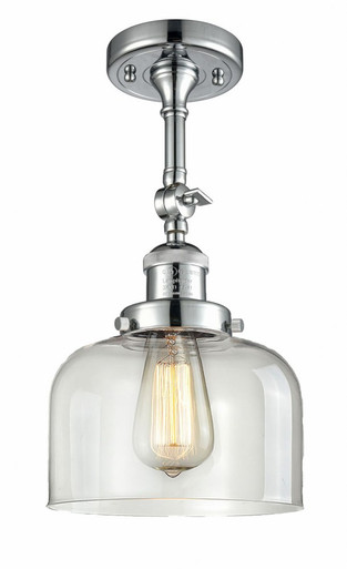 Bell 1 Light Adjustable Semi Flush Mount 14.5X7.75 Inch Wide by Innovations - 201F-PC-G72