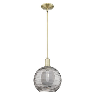 Athens Deco Swirl 1 Light Stem Hung Mini Pendant 12.25 X 10 by Innovations - 716-1S-AB-G1213-10SM