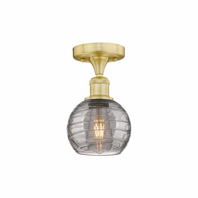 Athens Deco Swirl 1 Light 5.88 Inch Wide Semi Flush Mount by Innovations - 616-1F-SG-G1213-6SM