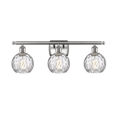 Athens Water Glass 3 Light Vanity Light 26 Inch Wide by Innovations - 516-3W-SN-G1215-6