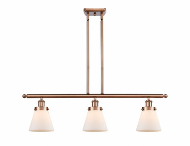 Cone 3 Light Stem Hung Island 10 Inch Tall and 36 Inch Wide by Innovations - 916-3I-AC-G61