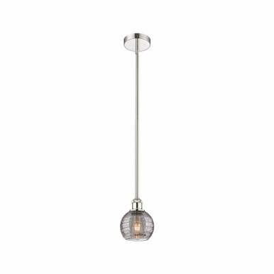 Athens Deco Swirl 1 Light Stem Mini Pendant 7.63 X 5.88 by Innovations - 616-1S-PN-G1213-6SM