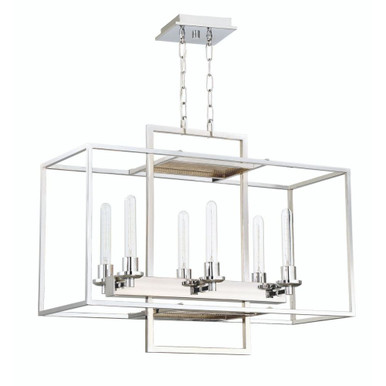 Cubic 6 Light Chandelier 24.5 Inch Tall and 12 Inch Wide by Craftmade - 41526-CH