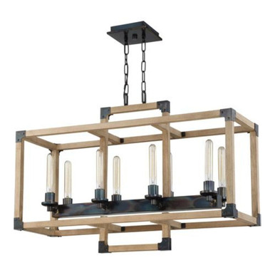 Cubic 8 Light Chandelier 25.13 Inch Tall and 12 Inch Wide by Craftmade - 41528-FSNW